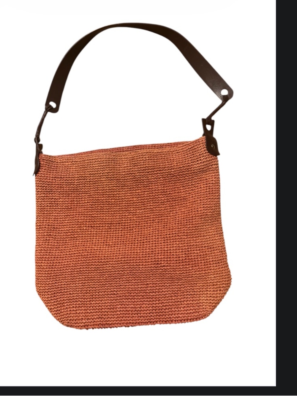 Handwoven and real leather Banana Republic Shoulder Tote Bag with Brown Leather